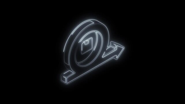Glowing neon agile icon 4k  isolated on black background. HD Video motion graphic animation