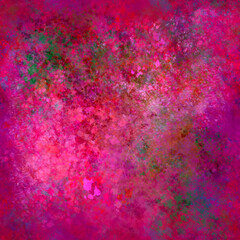 Multicolored transparent small blots, spots, blots, splashes, smudges Abstract blurry painted seamless pattern in pink magenta red tones Grunge gradient effect Grainy multicolor background