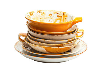 Dirty dishes stacked high (1)