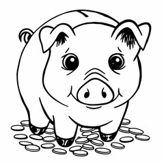  Beautiful piggy vector art illustration