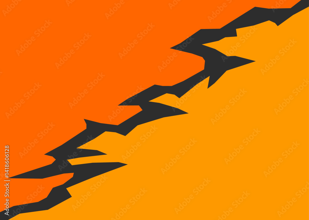 Poster two side background separated with jagged line pattern