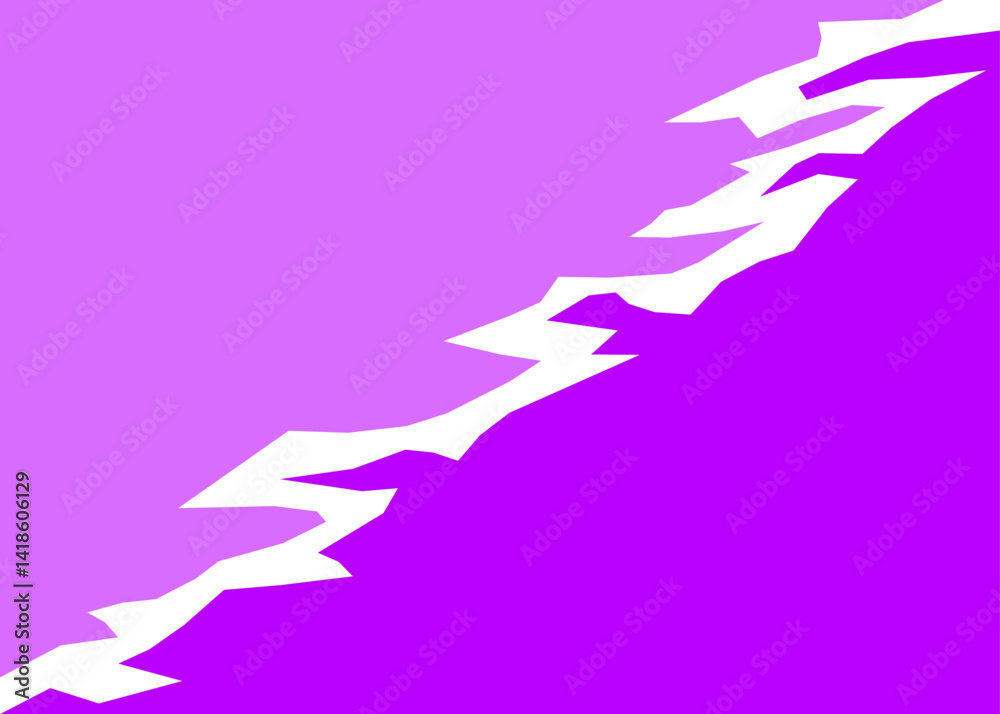 Poster two side background separated with jagged line pattern