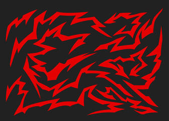 Simple background with lightning effect pattern set. Various lightning pattern set