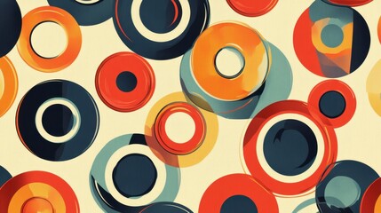 Abstract Pattern with Vibrant Circular Shapes in Vivid Colors