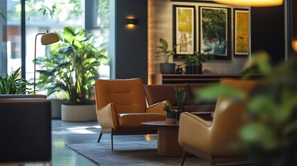 Fototapeta premium Armchair Arrangement in a Modern Relaxing Interior