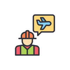 Aircraft repair colored icons, minimalist vector illustration ,simple transparent graphic element .Isolated on white background