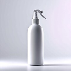 White Spray Bottle Mockup on Gradient Background