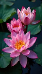 Water lily and lotus flowers together, flower, garden