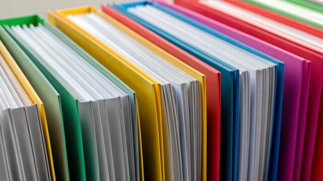 Efficiently Organized Office Folders for Workers Spectrum of Colors and Textures for Document Management and Stationery Needs