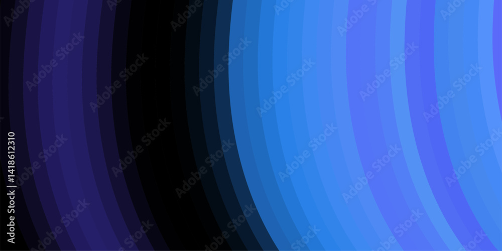 Poster abstract blue and black curved lines gradient background