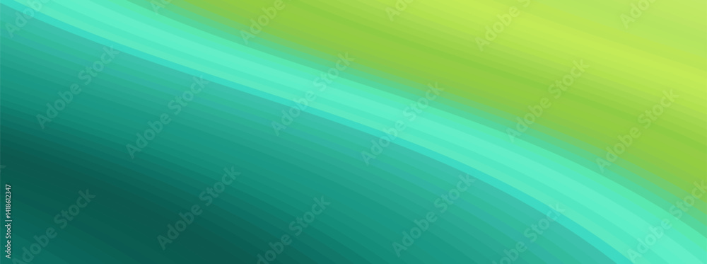 Poster abstract green-teal gradient with curved lines
