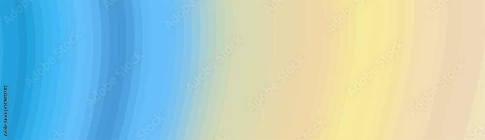 Poster abstract gradient background with curved blue and yellow stripes