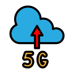 5G Upload Vector Filled Icon Design