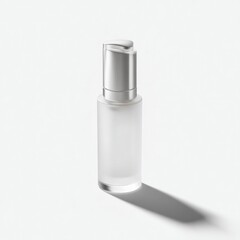 Minimalist Frosted Glass Serum Bottle with Silver Accents