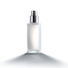 Frosted Glass Serum Bottle with Silver Pump