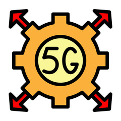 5G Network Expansion Vector Filled Icon Design