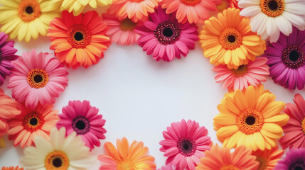 Elegant wedding invitation card background . Minimal hand painted watercolor Gerbera flowers texture template background. Design for wedding, vip cover, poster, rsvp moderncard.Valentine's Day