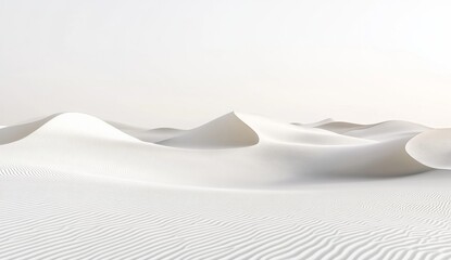 Undulating white sand dunes under a bright sky.