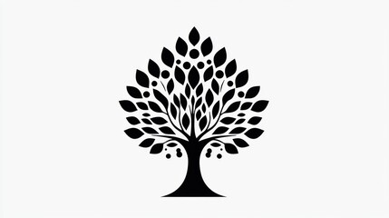 Obraz premium Stylized tree design, isolated on white, for logo or print