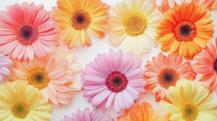 Elegant wedding invitation card background . Minimal hand painted watercolor Gerbera flowers texture template background. Design for wedding, vip cover, poster, rsvp moderncard.Valentine's Day