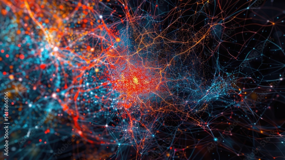 Poster discover a stunning abstract visualization representing data and artificial intelligence. this vibra