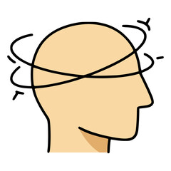 headache pain dizzy sick flat color vector illustration template design