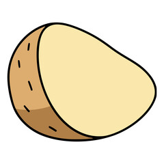 half potato vegetable food nature healthy flat color vector illustration template design