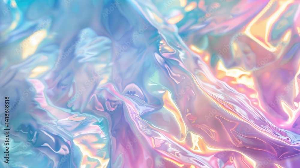 Poster abstract pastel iridescent fluid patterns with wavy lines. background image of wavy line with colorf