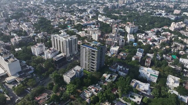 aerial view of the chennai city