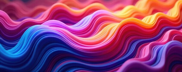Fototapeta premium Vibrant, swirling stripes in diverse hues, fluid motion , fabric, abstract background, background