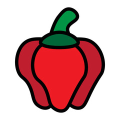 Bell Pepper Vector Filled Icon Design
