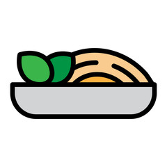 Vegetarian Pasta Vector Filled Icon Design