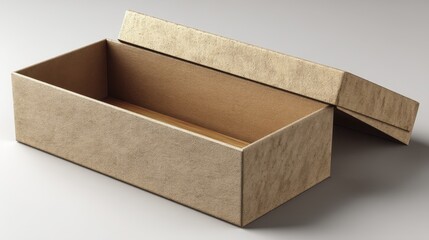 A pristine, empty rectangle cardboard box, suitable for various packaging needs - kraft mailing relocation packaging