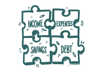 Finance & Economy in Business hand drawn vector illustration