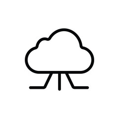 Cloud Computing Network Icon Simple Line Art for Technology Websites and Presentations