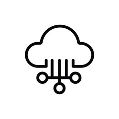 Cloud Computing Network Icon Simple Line Art for Technology Websites and Presentations