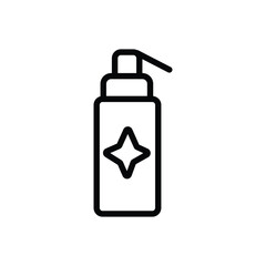 Obraz premium Cleanliness and Hygiene Simple Line Art Icon of a Pump Bottle Dispenser for Soap, Lotion, or Sanitizer
