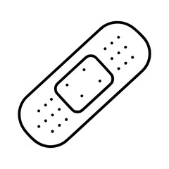 Line Art of Minimalist Bandage  - Wound Care Illustration