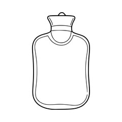 Line Art of Minimalist Hot Water Bottle  - Pain Relief Device