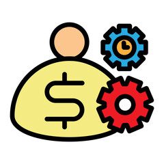 Automated Business Vector Filled Icon Design