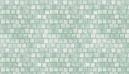 Pastel green square tiles creating seamless repeatable pattern, textured background for interior design applications