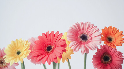 Elegant wedding invitation card background . Minimal hand painted watercolor Gerbera flowers texture template background. Design for wedding, vip cover, poster, rsvp moderncard.Valentine's Day