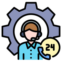 24 Hours Support Icon