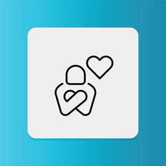 A person hugging a heart, symbolizing self-love and mental self-care.