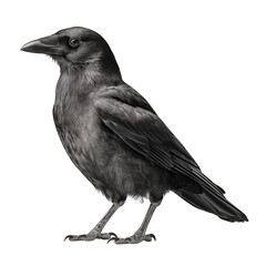 A solitary black bird against a dark backdrop