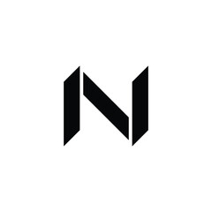 Letter N knifes geometric symbol simple logo vector