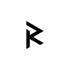 Letter R or K geometric symbol simple logo vector