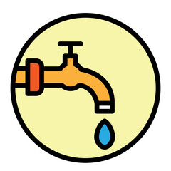Obraz premium Emergency Water Supply Vector Filled Icon Design