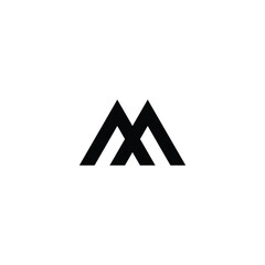 Letter M bird geometric symbol simple logo vector