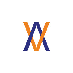 Letter V double geometric symbol simple logo vector